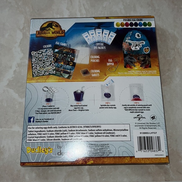 Nwt 4pc Jurassic Park egg decorating Kit - Picture 5 of 6